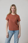 T-shirt "Pumuckl Grumpy" - rust, women