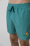 Swim trunks "Pumuckl surfs" - grey-blue