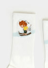 Sports socks "Pumuckl Ski Race" - white
